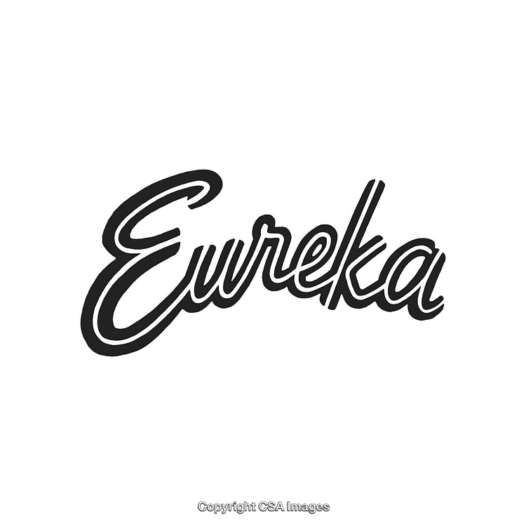Elegant Black Cursive Text Logo Featuring the Word Eureka