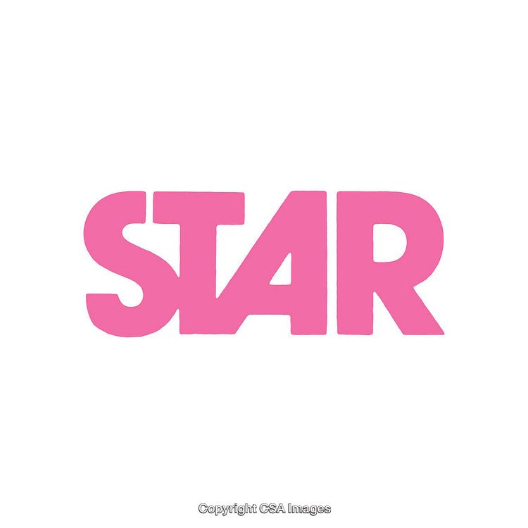 Pink Bold Typography Design featuring the Word 'Star' on White Background