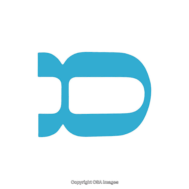 Stylized Blue Letter D Design on White Background