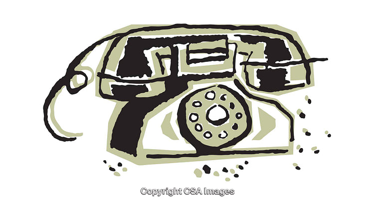 Abstract Illustration of a Vintage Rotary Dial Telephone