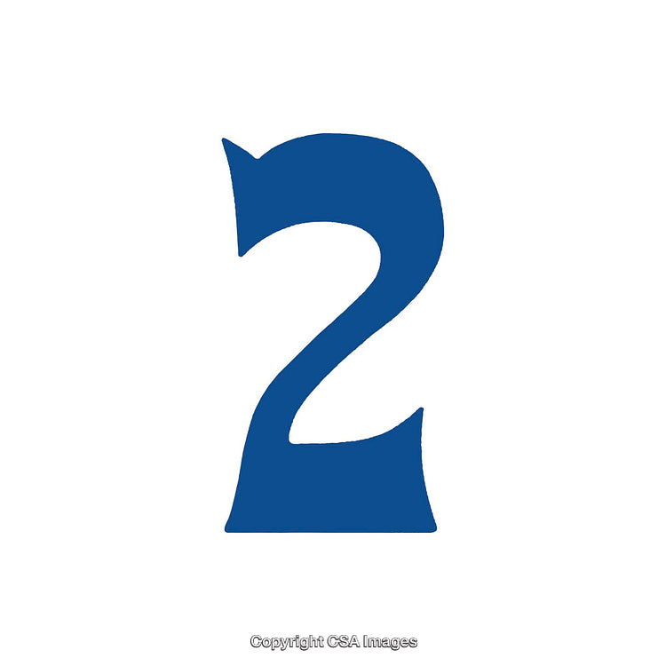 Blue Number Two Design on a White Background