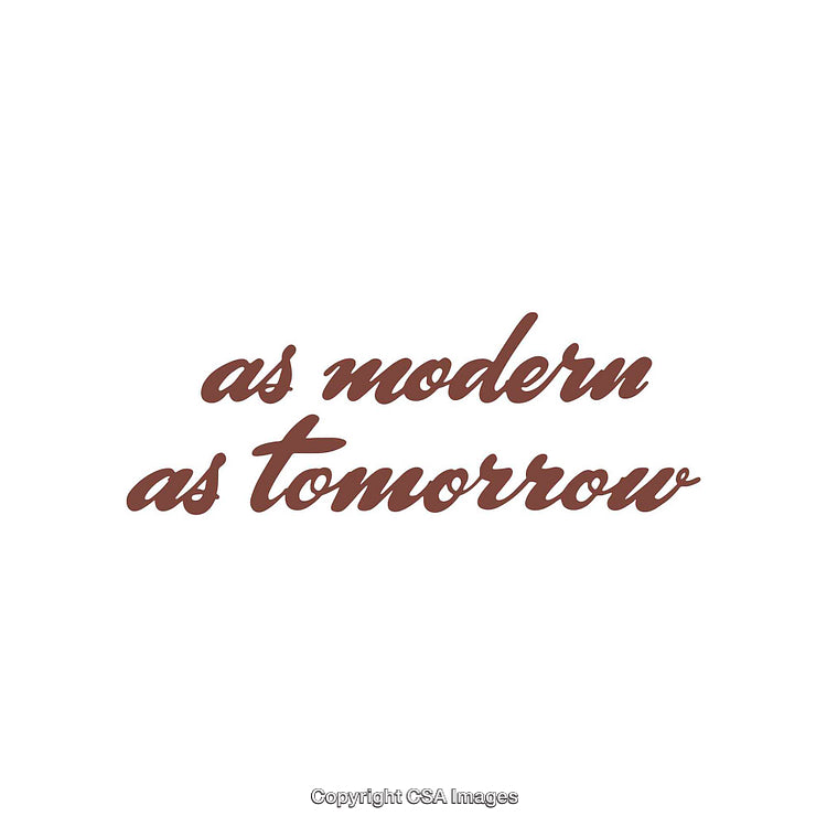 Stylish Typography Stating "As Modern As Tomorrow" in a Retro Style