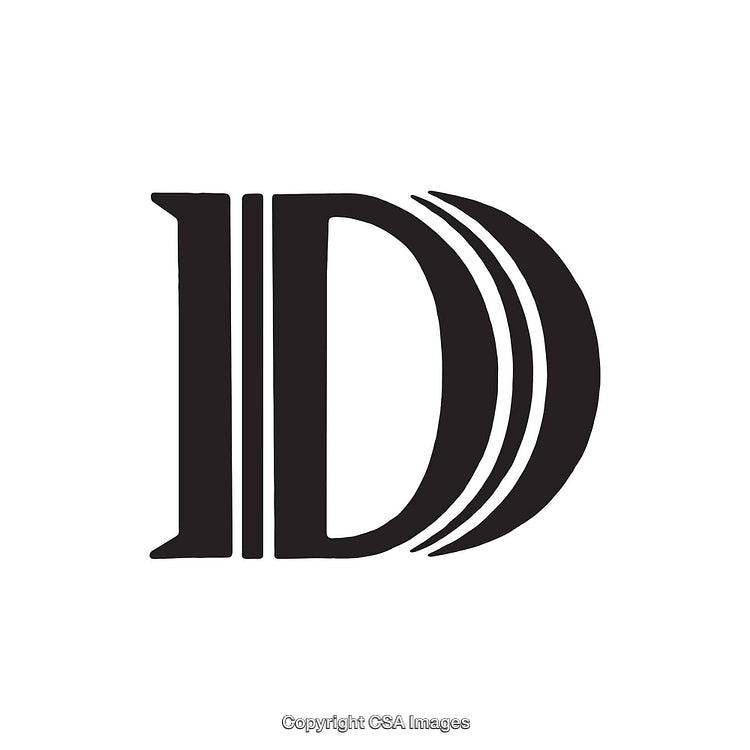 Stylized Icon of the Letter D with Elegant Design Elements
