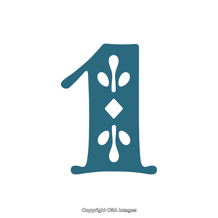 Stylized Number One Design with Decorative Elements for Creative Applications