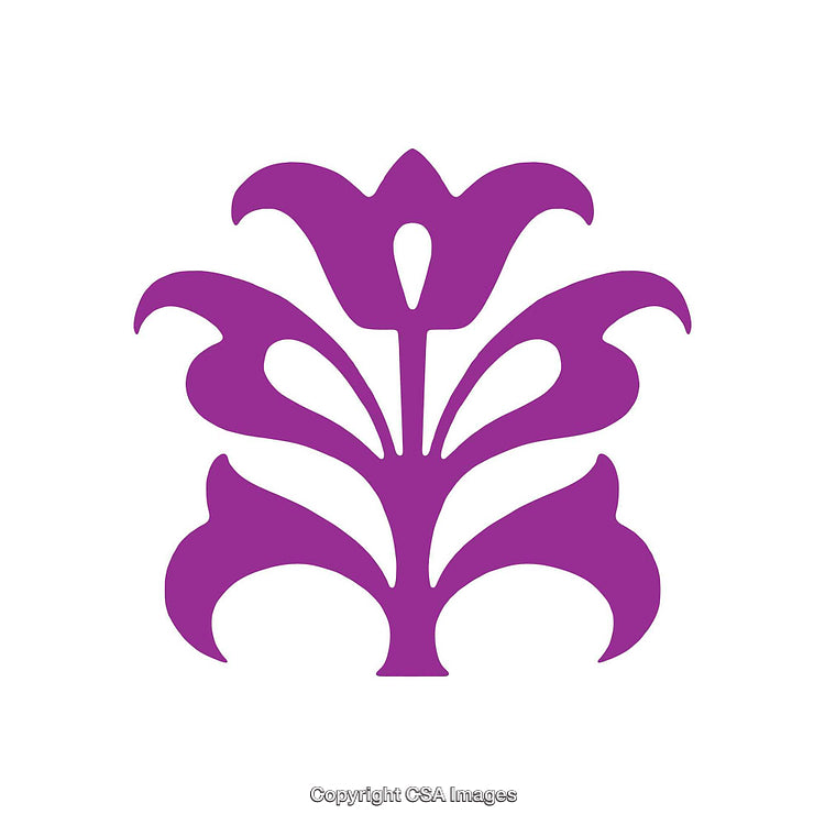 Purple Floral Silhouette Design Representing Elegance and Artistic Simplicity