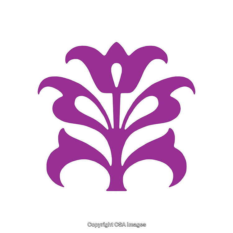 Purple Floral Silhouette Design Representing Elegance and Artistic Simplicity