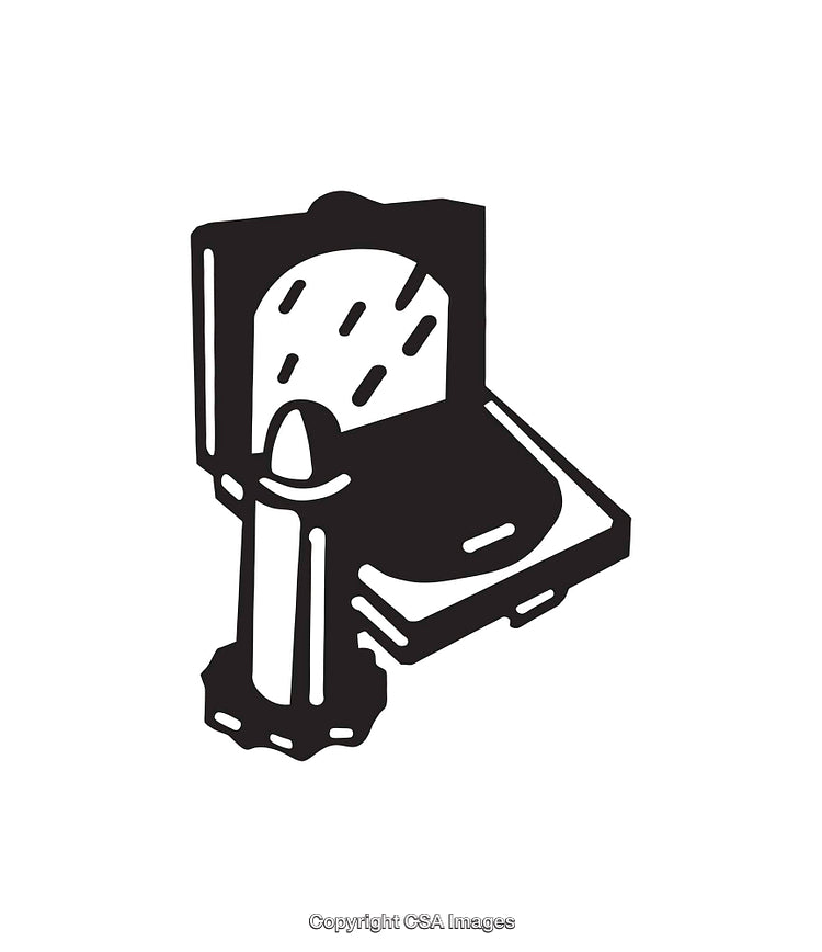 Black and White Line Art of Everyday Object with Bold Lines