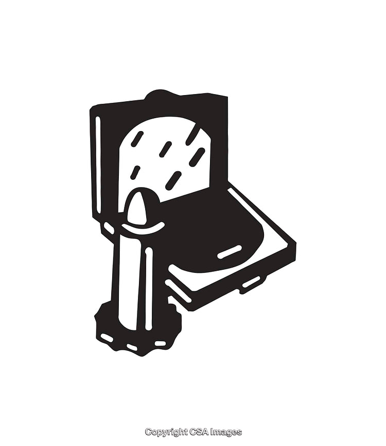 Black and White Line Art of Everyday Object with Bold Lines