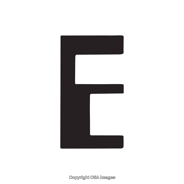 Black Letter E Typography on a Plain White Background