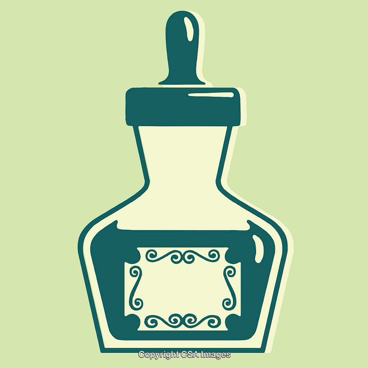 Vintage Style Decorative Bottle in Elegant Line Art Illustration