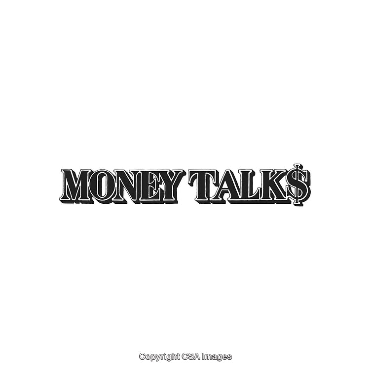 Bold Typography Artwork Featuring Money Talks in Stylish Lettering