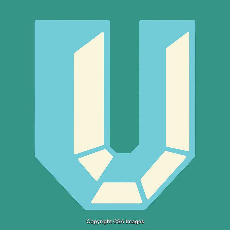 Stylized Illustration of the Letter U in Bold Geometric Design