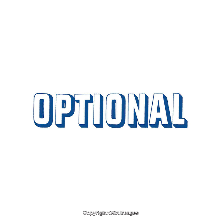 Stylized Bold Typography of the Word Optional in Blue on White