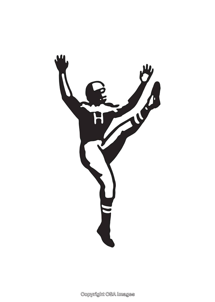 Illustration of a Black and White American Football Player Icon