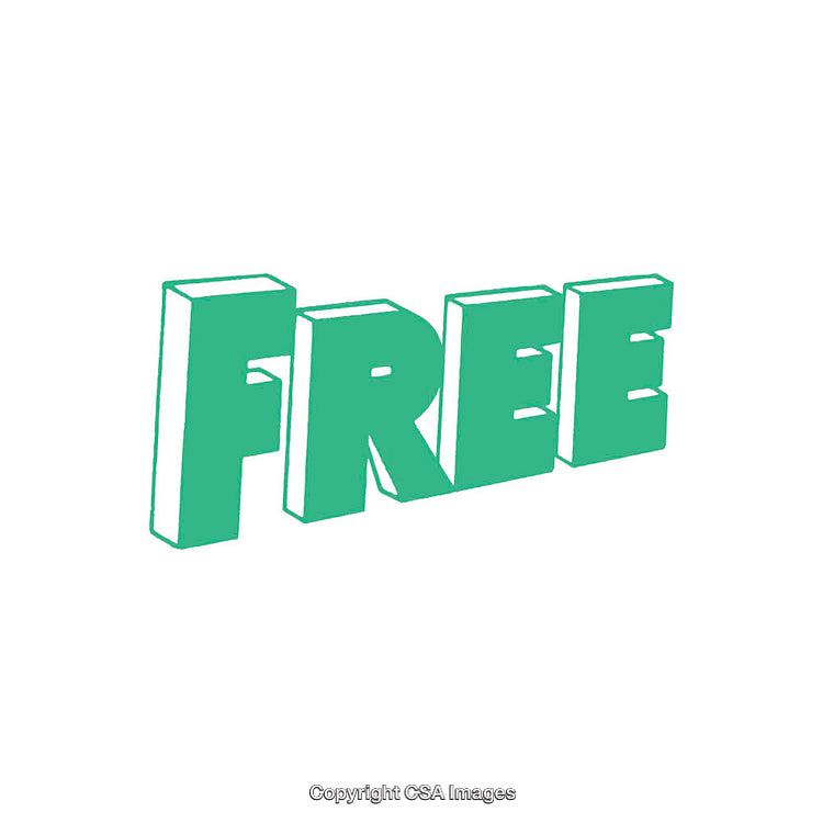 Green Stylized 3D Typography of the Word Free on a White Background