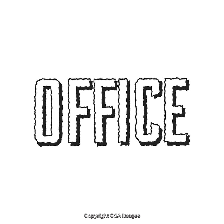 Black Typography of the Word 'Office' on a White Background in Retro Style
