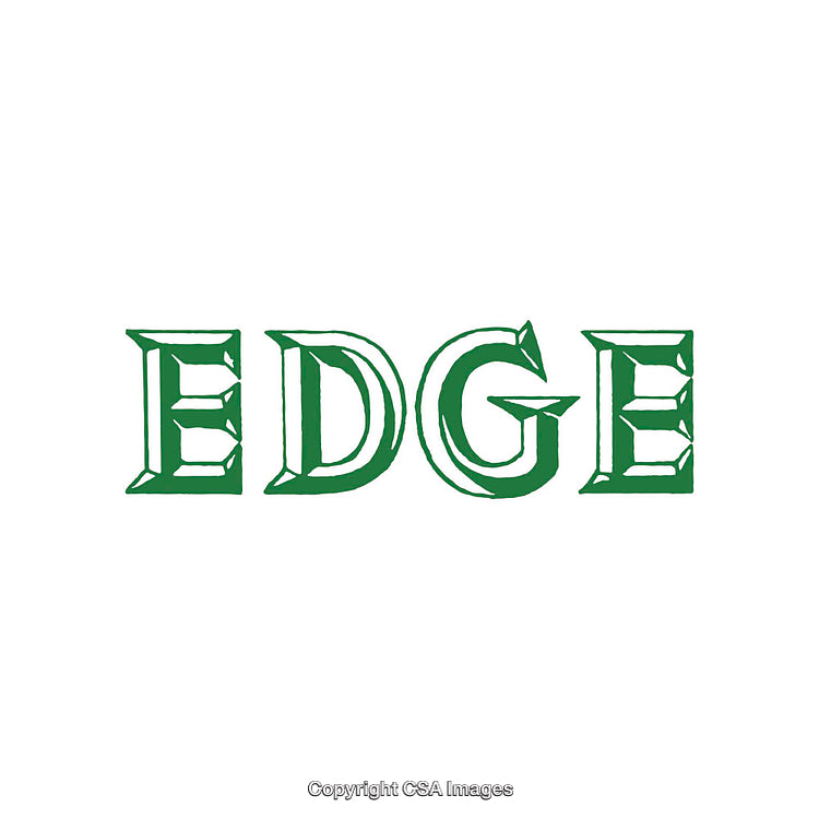 Stylized Green Typography Featuring the Word 'EDGE' in Decorative Font