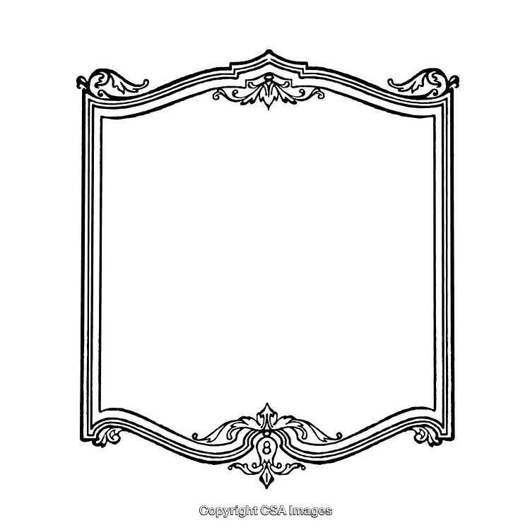 Elegant Ornamental Black and White Border Design with Decorative Elements