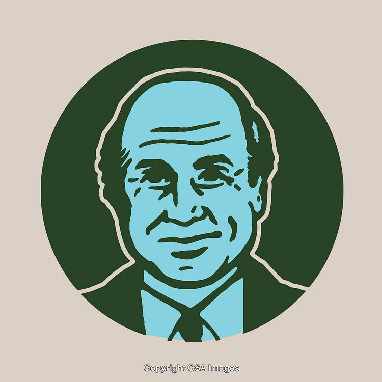 Colorful Line Art Portrait With Green And Blue Tones