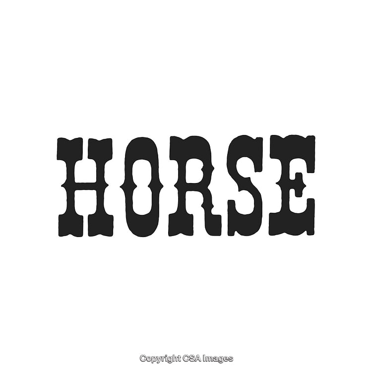 Vintage Typography Design Featuring the Word "Horse" in Bold Lettering