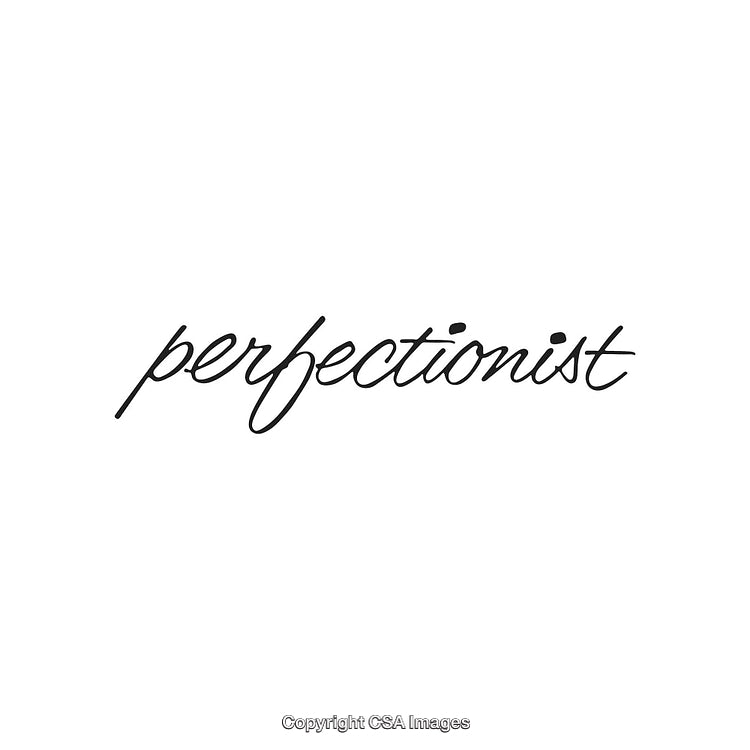 Elegant Handwritten Word 'Perfectionist' in Stylish Black Font on White Background