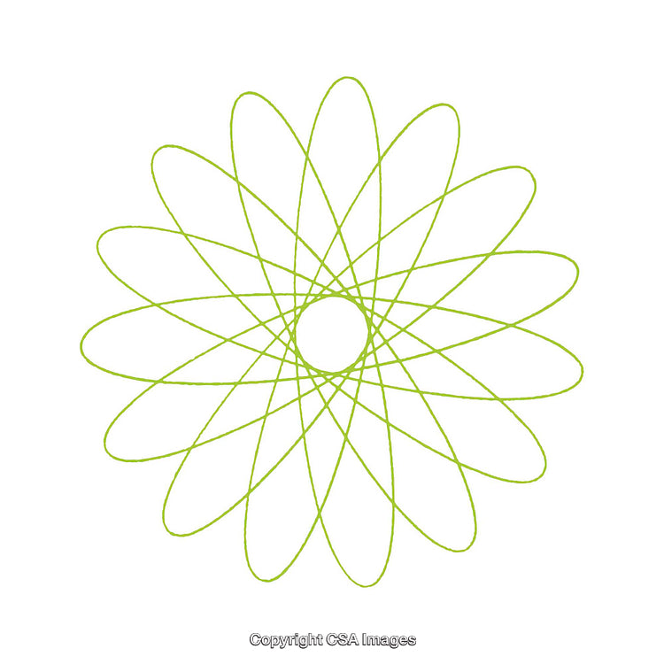 Geometric Green Spirograph Pattern on a White Background