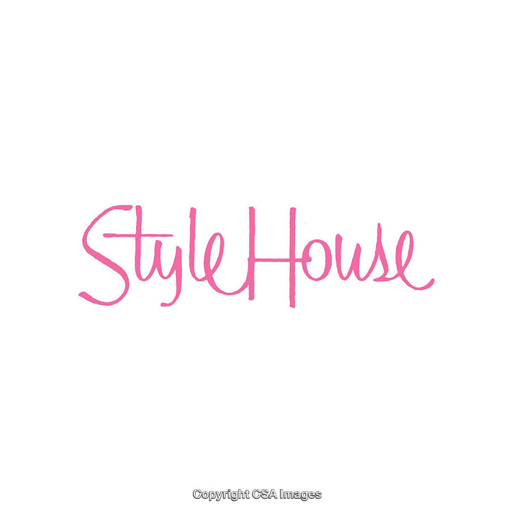 Stylized Pink Text Logo on White Background Featuring 'StyleHouse' Design