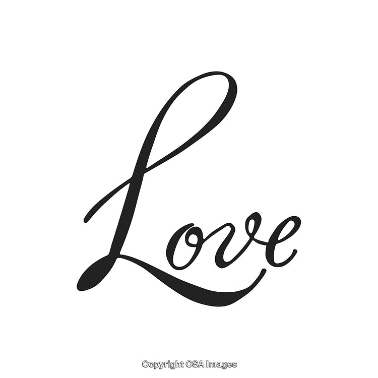 Elegant Calligraphy of the Word Love on a White Background