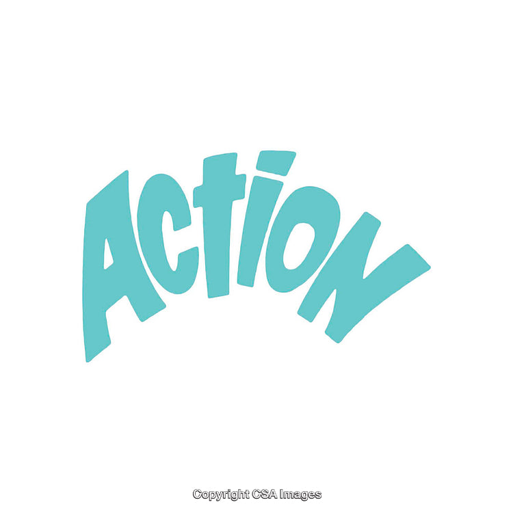 Dynamic Action Typography Design in Vibrant Blue Color