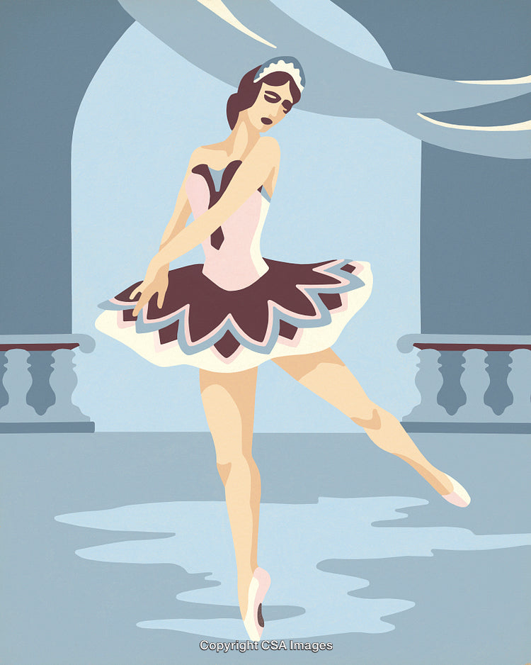 Elegant Ballet Dancer in Artistic Motion With Graceful Pose and Classic Costume