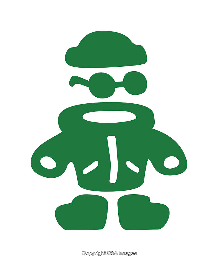 Minimalistic Green Icon Depicting a Unique Abstract Human Shape