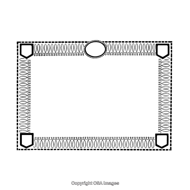 Elegant Black and White Border With Geometric Patterns and Shapes