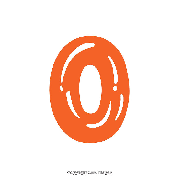 Bold Orange Letter O Design on White Background