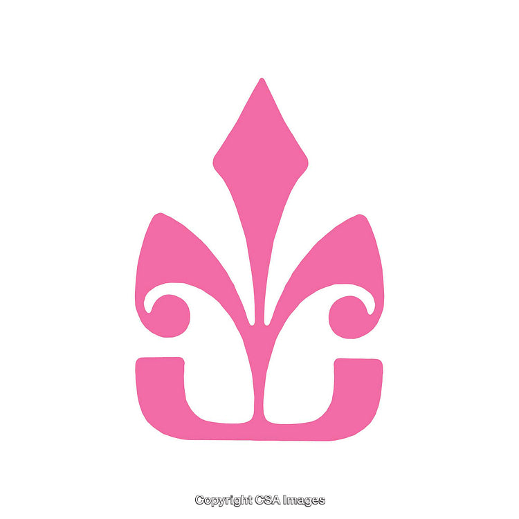 Minimalist Pink Fleur-de-Lis Symbol on a White Background