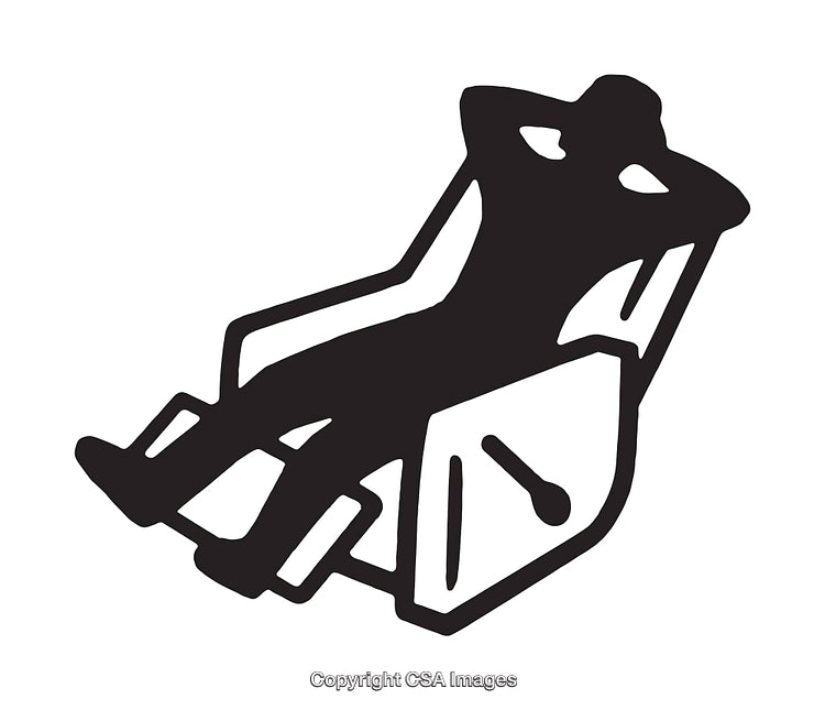 Relaxing Illustration of a Reclining Figure in Simplistic Black and White Design