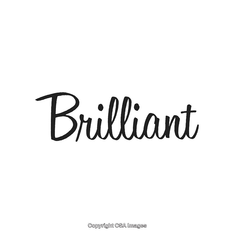 Stylish Handwritten Text of ‘Brilliant’ in Black on White Background