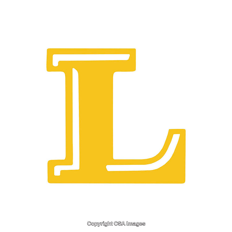 Bold Yellow Letter L Displayed on a Simple White Background