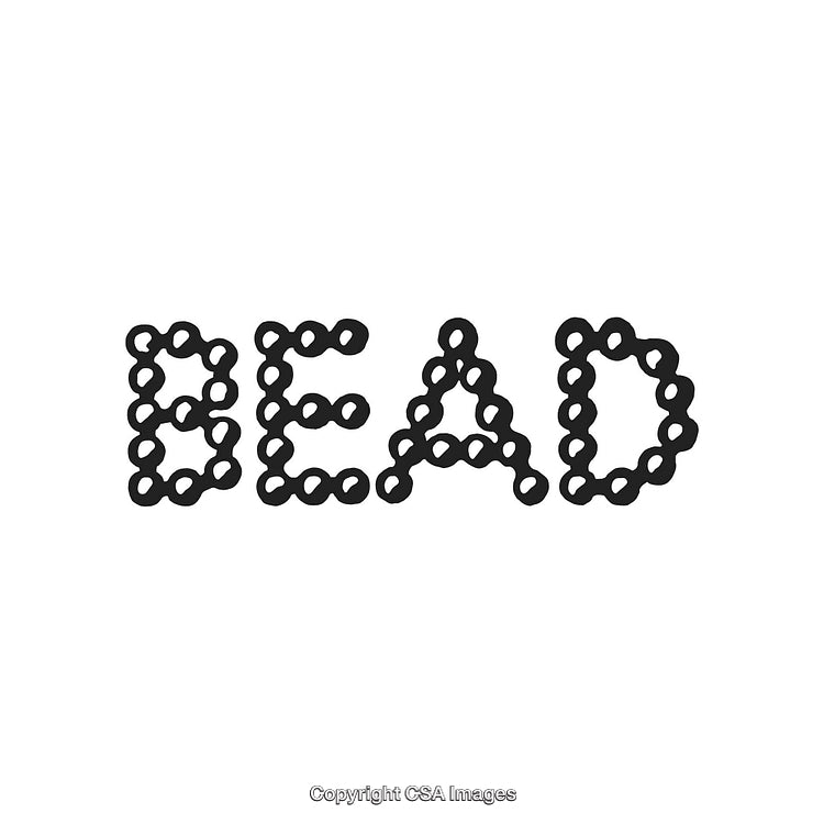 Creative Bead Word Art Using Looping Patterns on a White Background