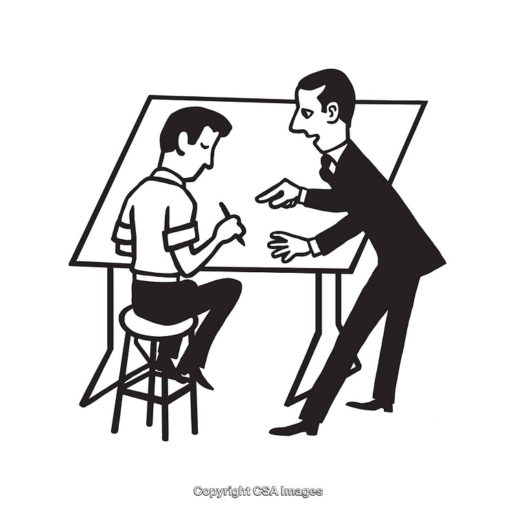 Animated Line Art Illustration of a Business Discussion