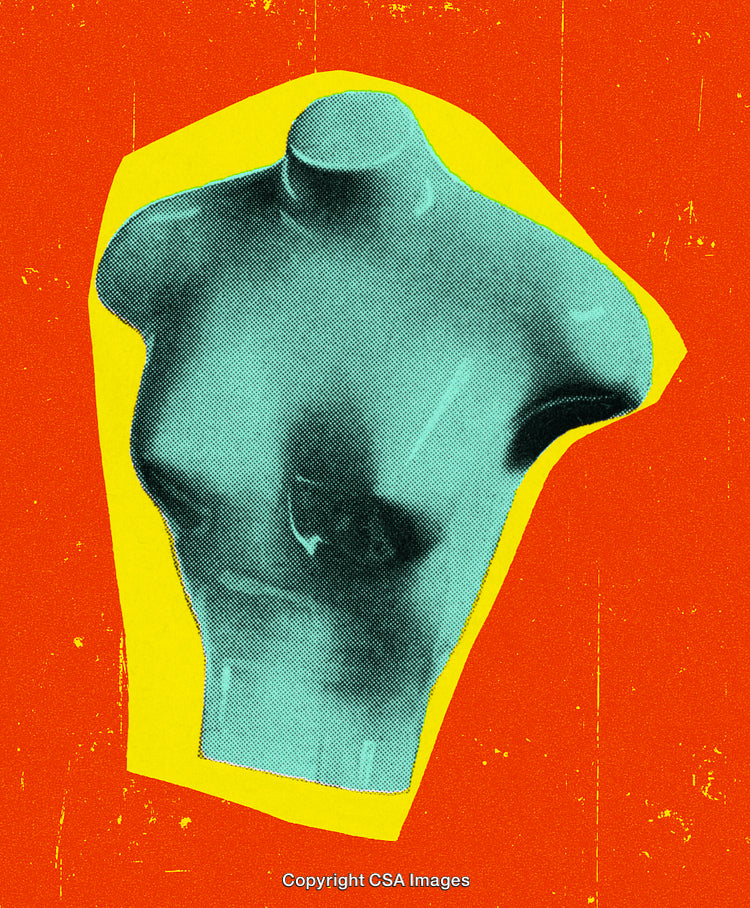 Colorful Pop Art Graphic Featuring A Female Torso Mannequin