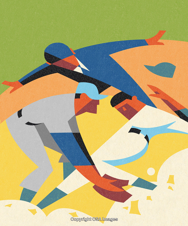 Abstract Illustration of Team Effort and Coordination in a Sports Activity