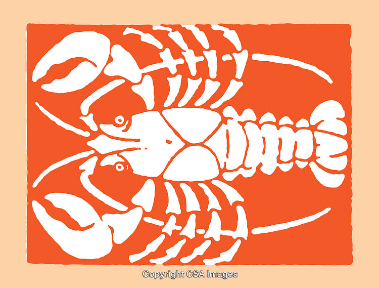 Colorful Abstract Art Featuring Symmetrical Lobster Design in Bold Hues