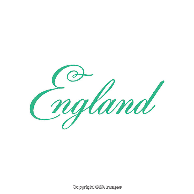 Elegant Green Calligraphy of England on a White Background