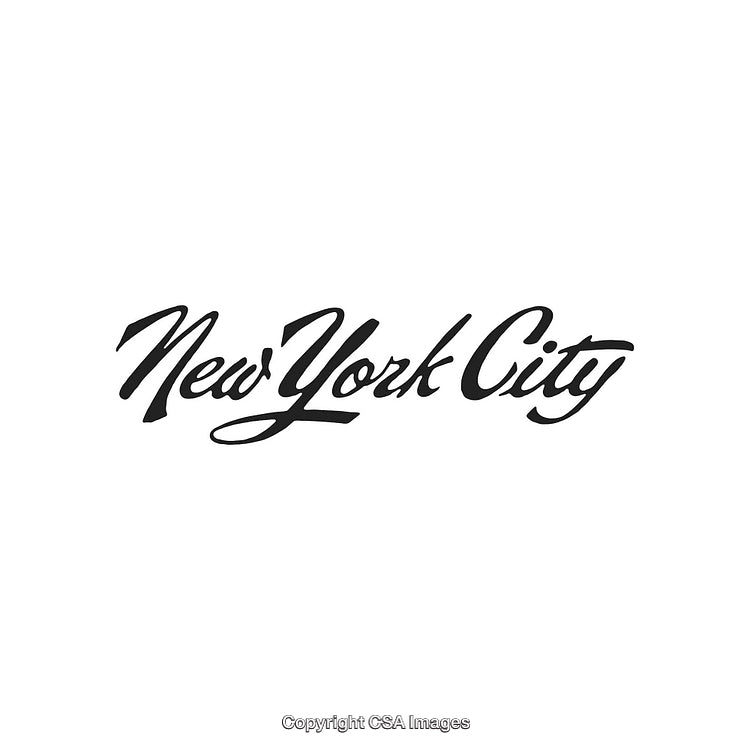 Elegant Handwritten New York City Typography on White Background