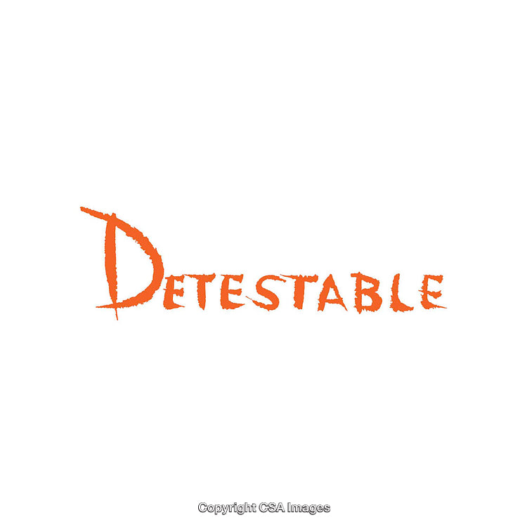 Simple Text Image with the Word 'Detestable' in Orange Color