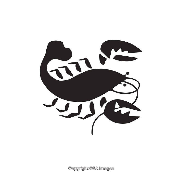 Black Silhouette Lobster Icon with Minimalist Design Style