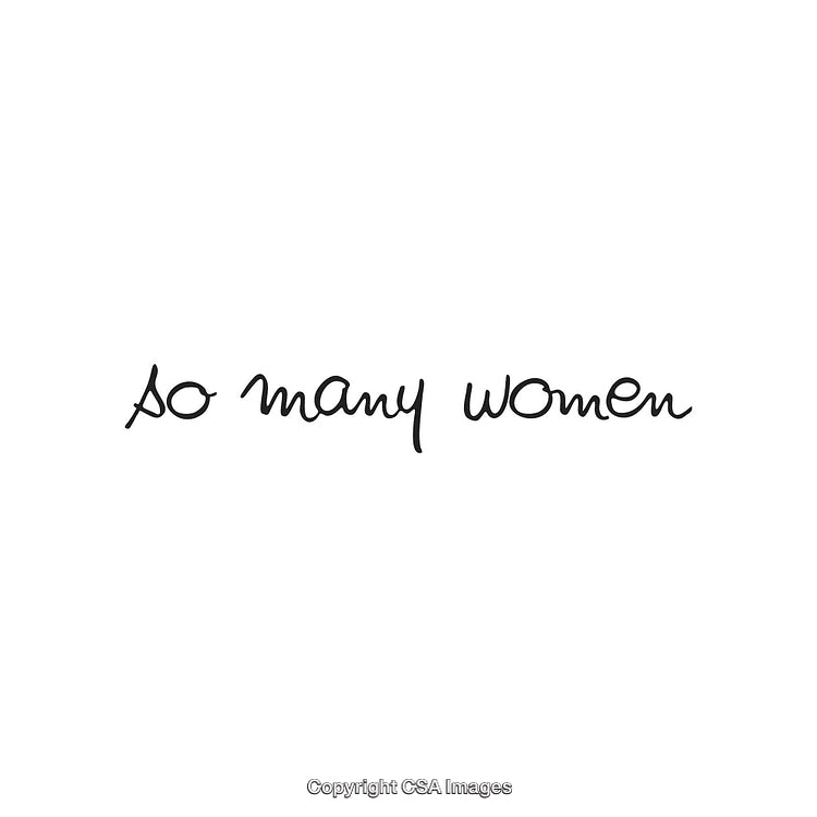 Handwritten Calligraphy Saying 'So Many Women' in Elegant Black Ink