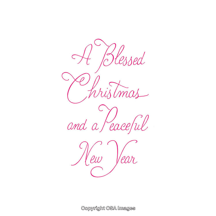 Elegant Calligraphic Design Wishing a Blessed Christmas and Peaceful New Year