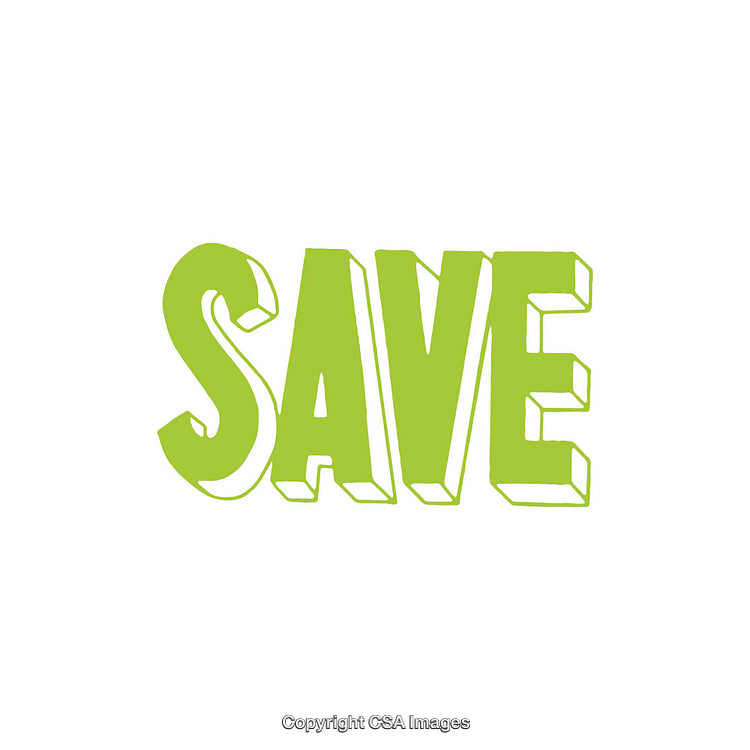 Bold Green Save Text in a Minimalist Design