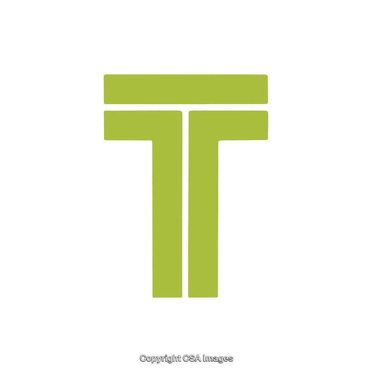Green Minimalistic Representation of the Letter T on White Background
